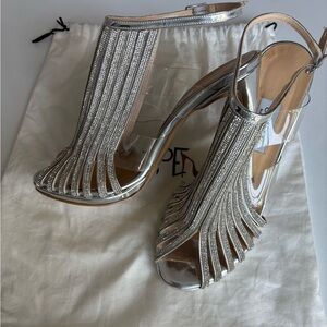 Elegant yet Sexy silver Women's heels, embellished with Swarovski crystals!